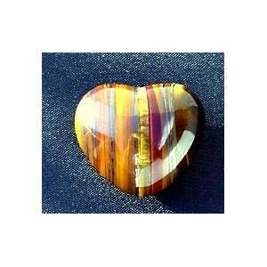 Tiger Eye Pocket Puff Heart Healing Meditation Gemstones 45mm  