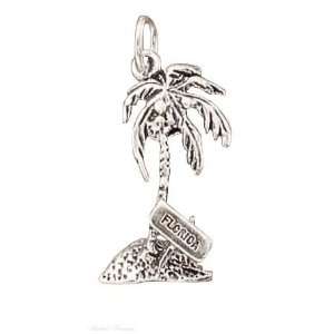  Sterling Silver FLORIDA Palm Tree Charm Jewelry