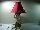 vintage lane co ceramic clown lamp w red shade van