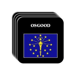 US State Flag   OSGOOD, Indiana (IN) Set of 4 Mini Mousepad Coasters