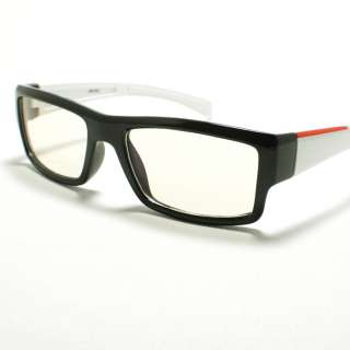   Nerd Glasses Geek Chic Optical Frame BLACK WHITE Clear Lens  