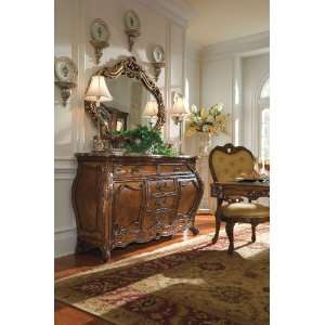  AICO Palais Royale Sideboard with Gold Leaf Mirror