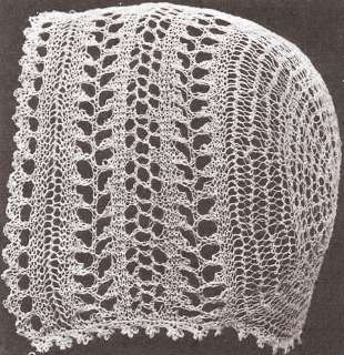 Vintage Antique Baby Cap Hat Bonnet Knitting Pattern P2  