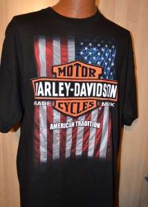 NWT Harley Mens Patriotic Flag Tee Shirt XL  