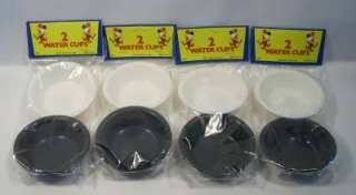 Lot 8 Black White Water Nut Candy Party Favor Cups  