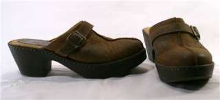 Born Boc Hadley Brown Classic Buckle Clog Shoes Size 7  