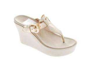 MICHAEL Michael Kors Seaside Womens Platforms Sandals Gold Medium 