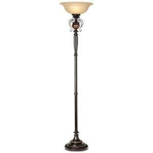  Brentwood Edwardian Glass Font Torchiere Floor Lamp