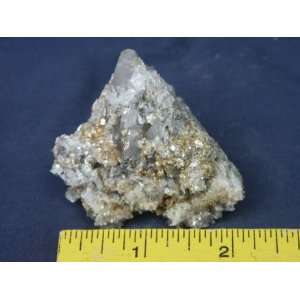  Cookeite Mineral (Gem) on solution quartz crystal cluster (Arkansas 