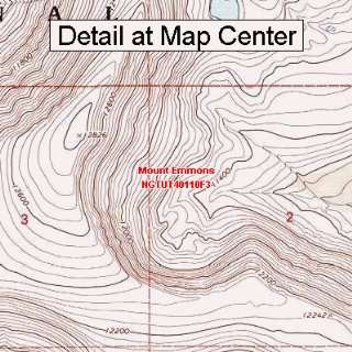USGS Topographic Quadrangle Map   Mount Emmons, Utah (Folded 