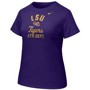  Nike LSU Tigers Ladies Purple Athletic Department T shirt 
