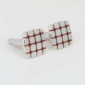  Maroon Silver Square contemporary Cufflinks Y&G Cufflinks 