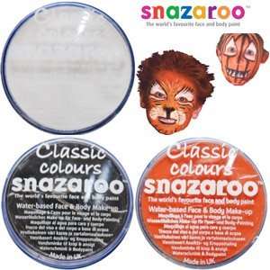   Face Painting Compacts 1 BLACK, 1 WHITE and 1 ORANGE: Toys & Games