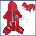 Pet Dog Raincoat Rain Slicker Hoodie Coat Clothes Red M