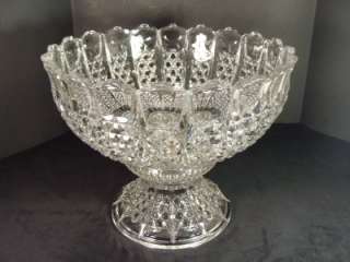   American Brilliant ANTIQUE Cut Glass Crystal PUNCH BOWL 14 Circa 1900