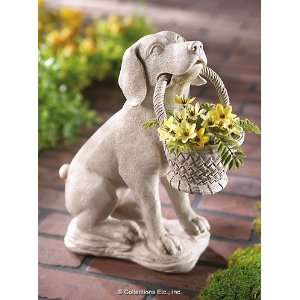 Dog and Basket Garden Statue 