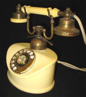 OLD VINTAGE Victorian GOLD ROTARY DIAL PHONE TELEPHONE  