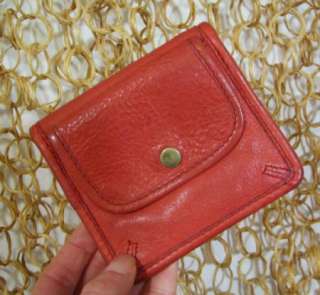 FOSSIL Womens Cute Small Red Leather Woven Detail Wallet  