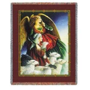  Sheperd Boy and Angel Christmas Tapestry Throw Blanket 