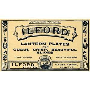  1918 Ad Ilford Lantern Slide Plates Film Camera Photography London 