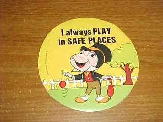 Jiminy Cricket 1970s Cereal Premium Safety sticker  