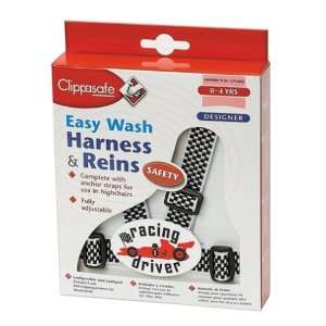    Clippasafe Easy Wash Harness and Reins   Racing Driver Baby