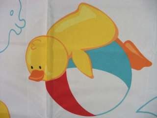 Kids Ducks QUACKERS Duck Novelty Shower Curtain Fun Bath Surf Boards 