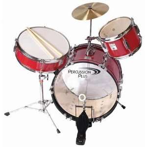   : Percussion Plus 3 piece Junior Drum Set   Red: Musical Instruments