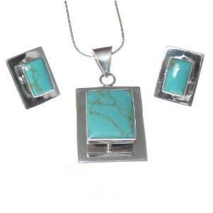   Sterling Silver & Turquoise Necklace and Earrings Set: Everything Else