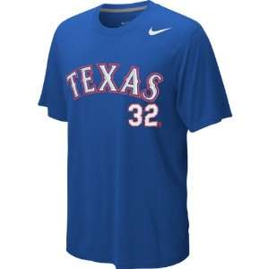 Josh Hamilton Royal Nike Texas Rangers Player Name T Shirt