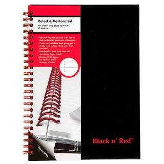 Black n Red Twin Wire Hardcover Notebook, 8 1/4 x 5 7/8 Inches, Black 