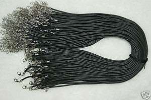 Wholesale 100pcs black rubber cord necklace 2.5mm/46cm  