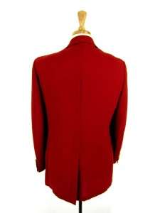 vintage mens red CLASSIC jacket blazer sport coat gold buttons skinny 