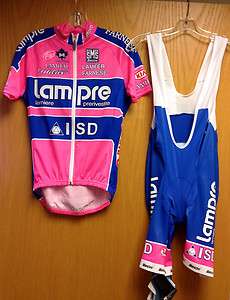   SANTINI Lampre Team Kit (Jersey and Bib Shorts). Made in Italy.  