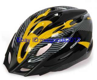   Bicycle helmet for Adult Mens Yellow carbon colour Cycling bike helmet
