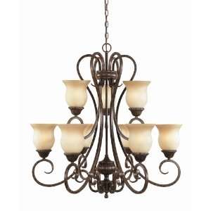  World Imports 2849 95 Athos 9 Light Chandelier Tea Stained 