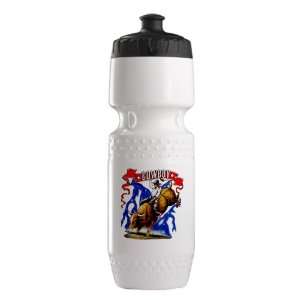   Bottle White Blk Cowboy Riding Bull With Lightning 