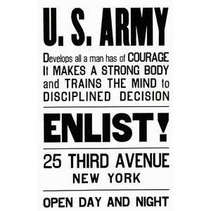   poster printed on 12 x 18 stock. U.S. Army ENLIST