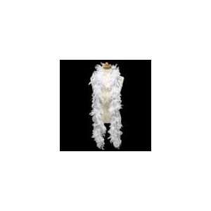  6 White Feather Boa with Silver Tinsel: Health & Personal 