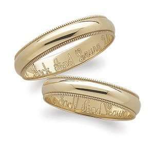    10K Gold Engraved Wedding Ring   Personalized Jewelry: Jewelry