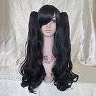 New black long curly COSPLAY Split Type wig + pigtail