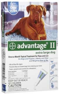 Advantage II For Extra Large Dog 55+ lbs, 6 Pk 10078  