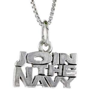  Sterling Silver JOIN THE NAVY Talking Pendant Jewelry