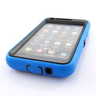 Blue Double Layer Holster Combo Hard Case Cover For Samsung Galaxy S2 