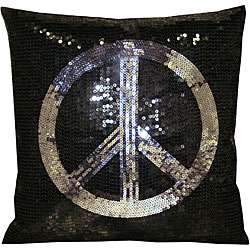 Allover Sequined Peace Sign 16x16 inch Pillow  
