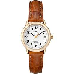 Timex Womens Core Easy Reader Brown Leather Strap Watch  Overstock 