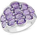 Sterling Silver Baguette cut Amethyst Band Ring  Overstock