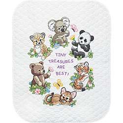 Baby Hugs Baby Animals Quilt Stamped Cross Stitch Kit  Overstock