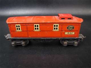 Vintage Lionell Toy Train Tin Litho Red Caboose 1682  