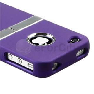    ON HARD CASE COVER W/CHROME STAND FOR iPhone 4 G 4TH 4S 4GS  